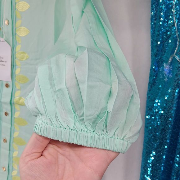 NWT/Bag Emily McCarthy New Proper Top SZ XS Yacca/Lemon 100% Tencel $220 MSRP - Picture 9 of 16